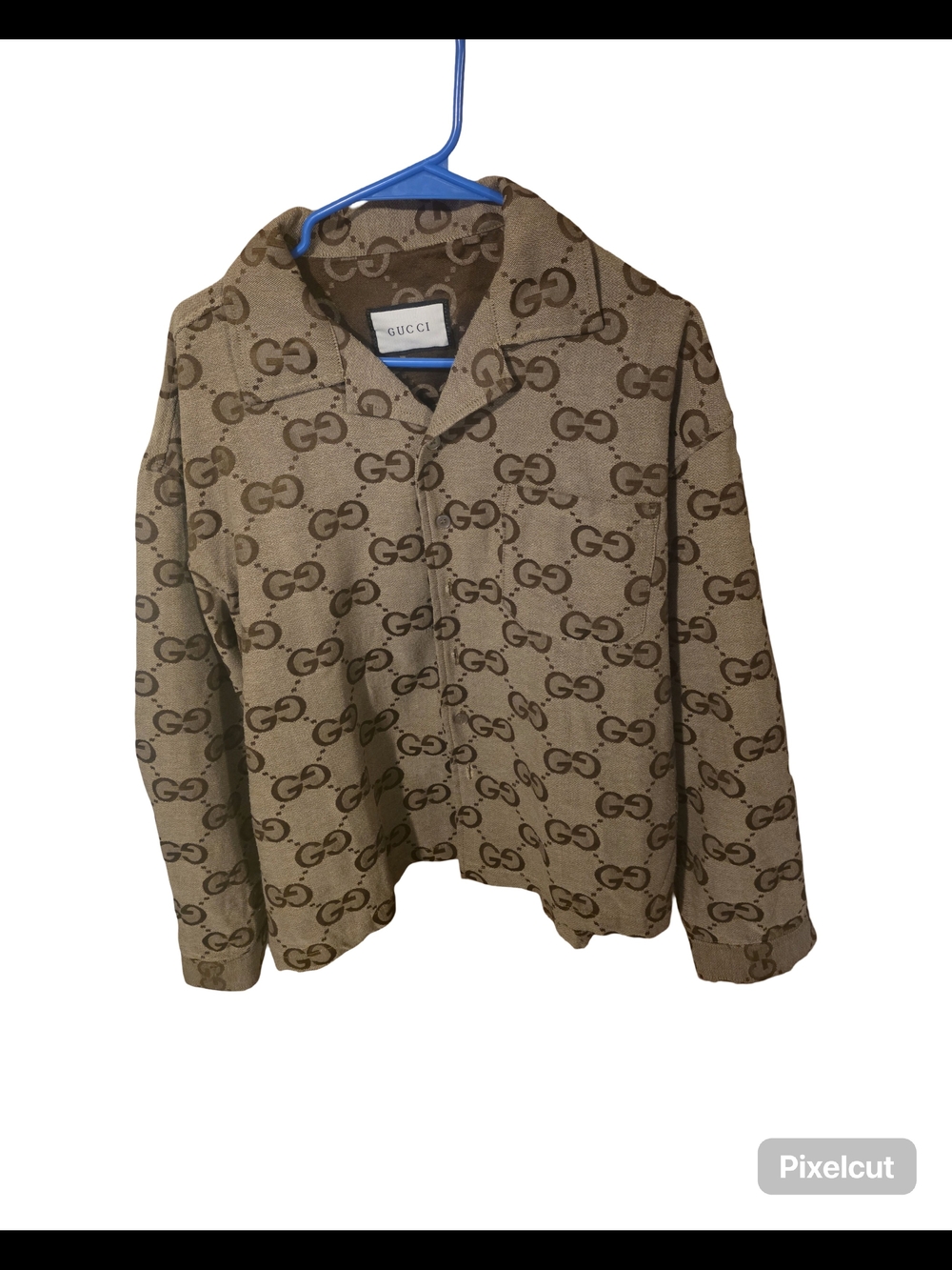 Gucci Brown & Beige GG Monogram Light Shirt Jacket